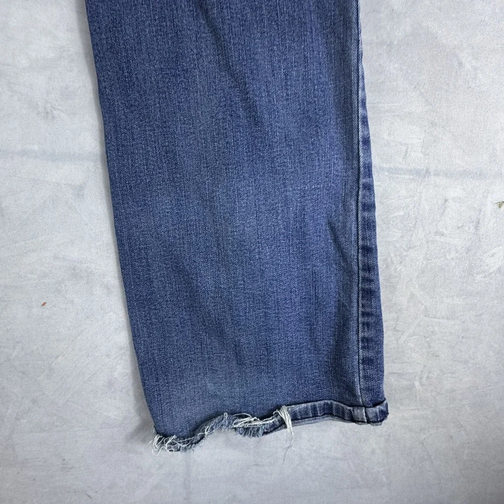 White House Black Market Womens Blanc Bootleg Jeans Blue Denim Embroidered 10R